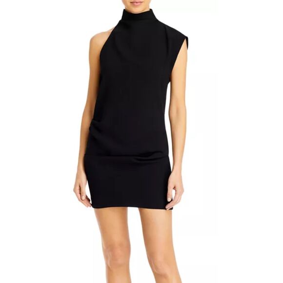 NWT IRO Victa Asymmetrical Mini Dress black, Sz 40 US 8/10 $395 C33 - Picture 1 of 11